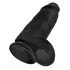King Cock 9 Chubby - realistisk sugekop dildo (23cm) - sort