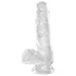 King Cock - dildo med sugekop og testikler - klar 15cm