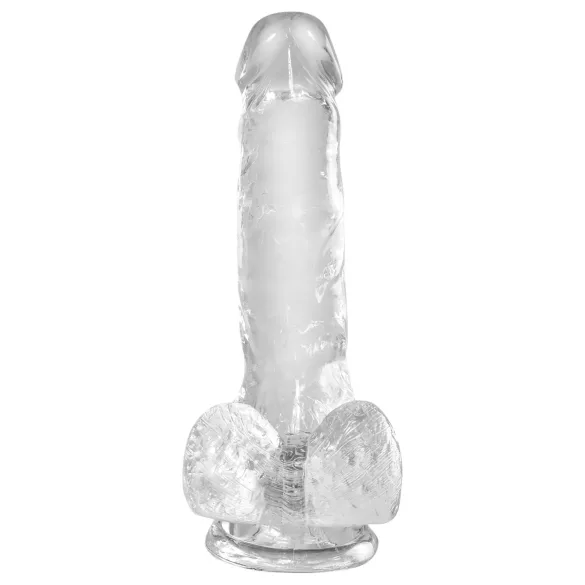 King Cock - dildo med sugekop og testikler - klar 15cm