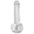 King Cock Clear 6 - Sugekop, testikulér lille dildo (15cm)