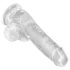 King Cock Clear 6 - Sugekop, testikulér lille dildo (15cm)