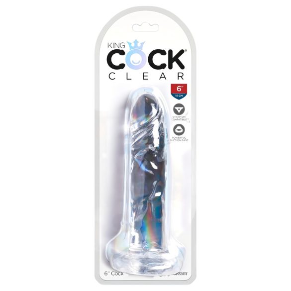 King Cock Clear 6 - sugekopdildo (15 cm)