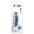 King Cock Clear 7 - sugekop dildó med testikler (18 cm)