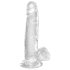 King Cock Clear 7 - sugekop dildó med testikler (18 cm)