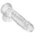 King Cock Clear 7 - sugekop dildó med testikler (18 cm)