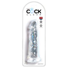 King Cock - dildo med sugekop - stor - 20cm - gennemsigtig