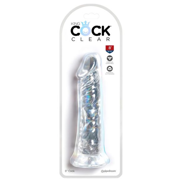 King Cock Clear 8 - sugekop, stort dildo (20 cm)