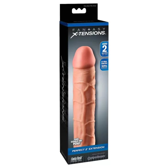 Pipedream - X-TENSION Perfect 2 - realistisk penishylster (20,3 cm, naturfarvet)