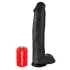 King Cock 15 - dildo med testikler og sugekop (38 cm, sort)