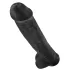 King Cock 15 - dildo med testikler og sugekop (38 cm, sort)