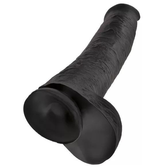 King Cock 15 - dildo med testikler og sugekop (38 cm, sort)