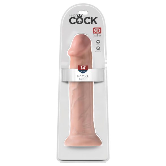 King Cock 14 - stor dildo med sugekop (36cm) - naturfarvet