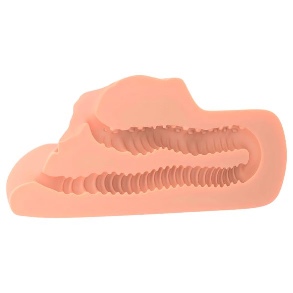 PDX Double Stroker - 2in1 livagtig masturbator (natur)