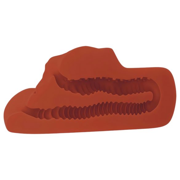 PDX Double Stroker - 2in1 livagtig masturbator (brun)