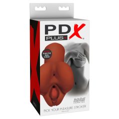 PDX - 2i1 realistisk masturbator - brun