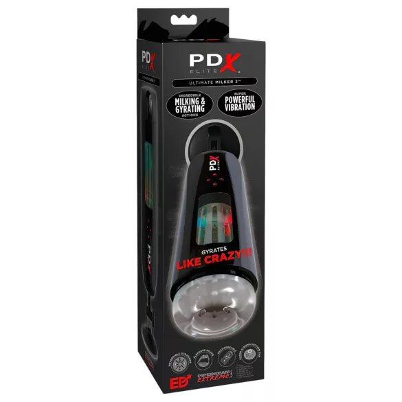 PDX Ultimate Milker 2 - masturbator - rotation og vibration - sort