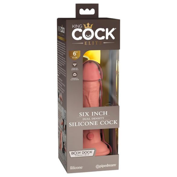 King Cock Elite 6 - realistisk dildo med sugekop - 15cm - natur