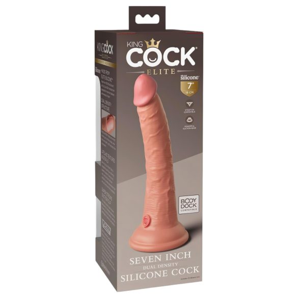 King Cock Elite - realistisk dildo med sugekop - 18cm - natur
