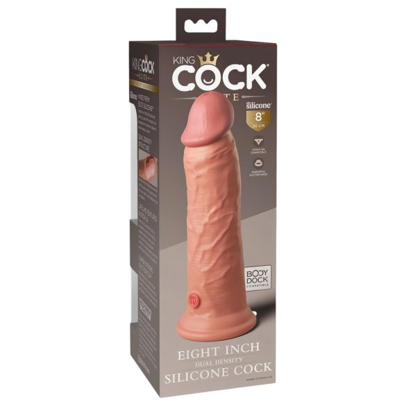 King Cock Elite 8 - realistisk dildo med sugekop - 20cm - natur