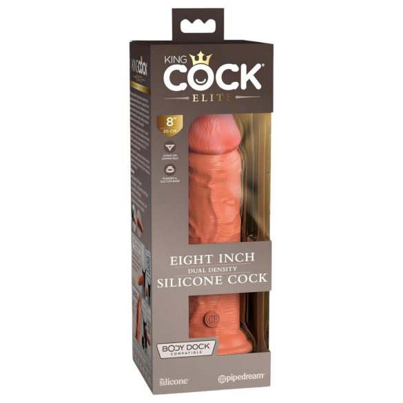 King Cock Elite 8 - sugekopsdildo (20cm) - mørk naturlig