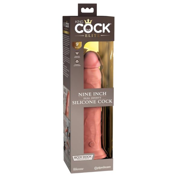 King Cock Elite 9 - sugekop, realistisk dildo (23cm) - naturfarvet