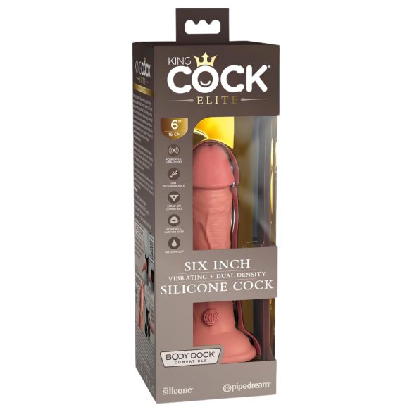 King Cock Elite 6 - sugekopvibrator (15cm) - naturlig