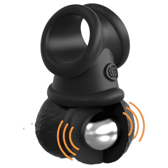 King Cock Crown Jewels - vibrerende penisring (sort)