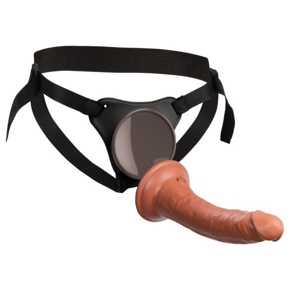King Cock Elite Comfy - strap-on dildo med seler (mørk natur)