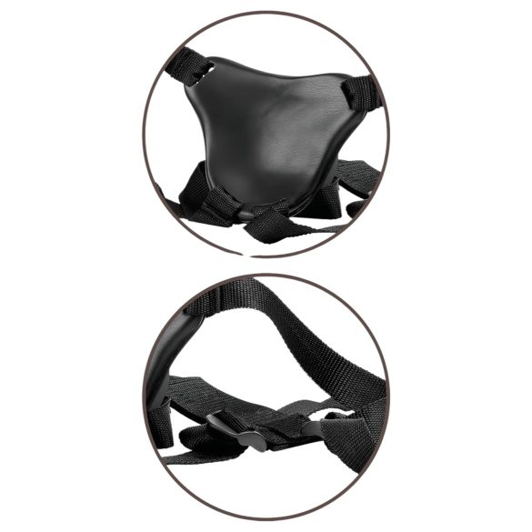 King Cock Elite Comfy - strap-on dildo med seler (mørk natur)