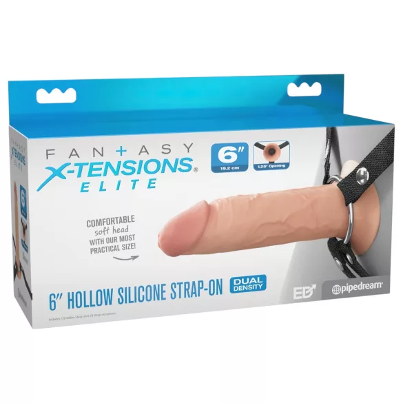 X-TENSION Elite - hul, påspændelig dildo (naturel)