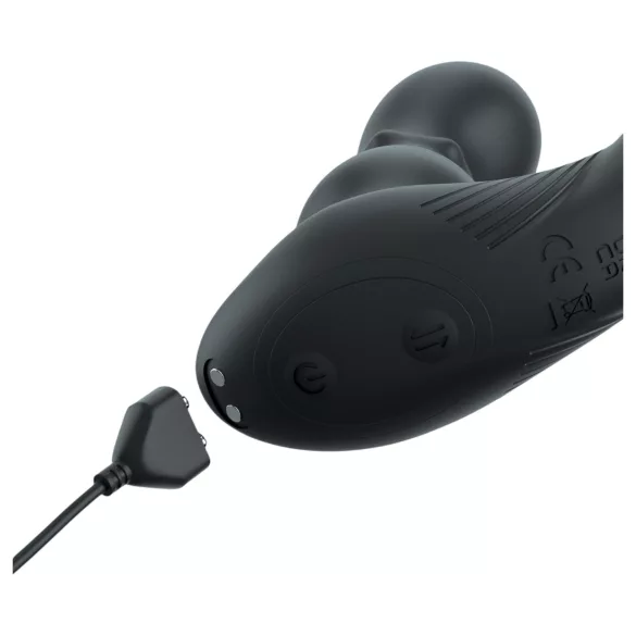 Anal Fantasy Ass-Gasm - analvibrator med penisring - roterende hoved - sort