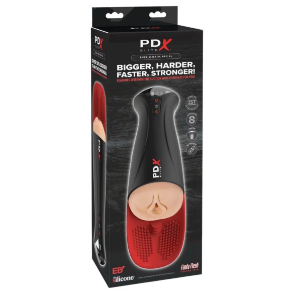 PDX Elite - masturbator med sugefunktion og vibration - sort - XL