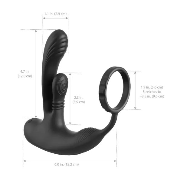 Anal Fantasy Ass-Gasm IntiMotion - anal- og prostatavibrator (sort)