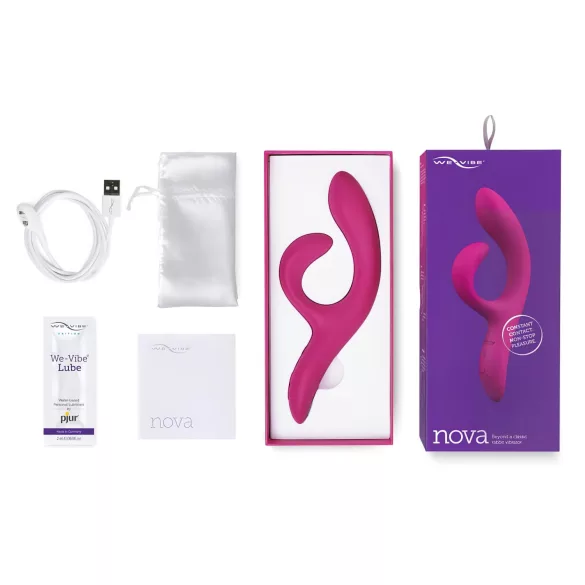 We-Vibe Nova 2 - rabbit vibrator - fleksibel klitorisarm - silikone lilla