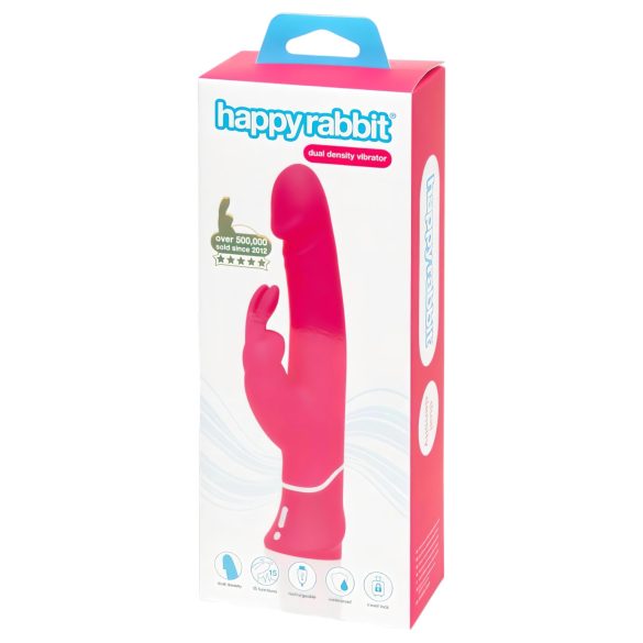 Happyrabbit - rabbit vibrator med klitorisarm - vandtæt silikone pink