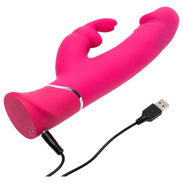 Happyrabbit - rabbit vibrator med klitorisarm - vandtæt silikone pink