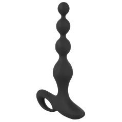 Black Velvets - analvibrator med perler - sort