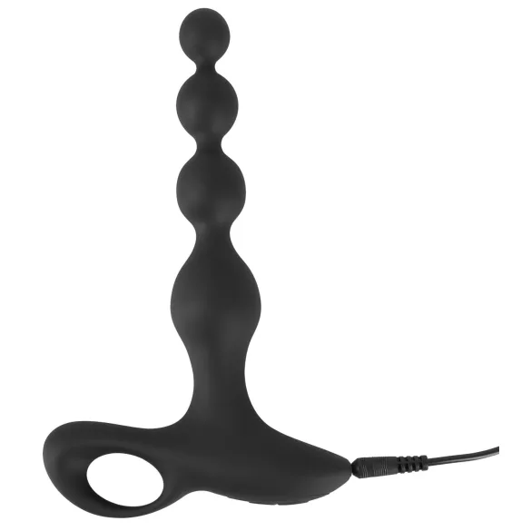 Black Velvets - analvibrator med perler - sort