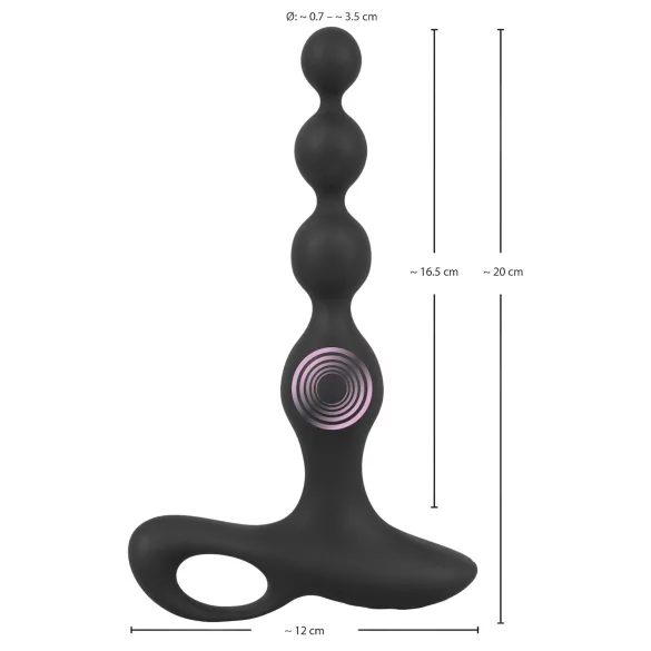 Black Velvets - analvibrator med perler - sort