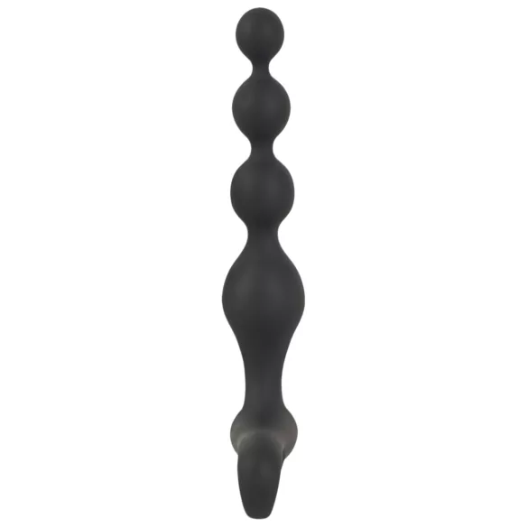 Black Velvets - analvibrator med perler - sort