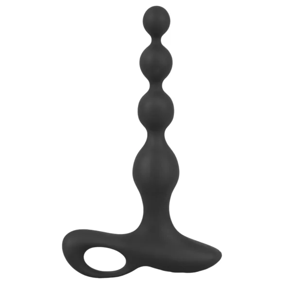 Black Velvets - analvibrator med perler - sort