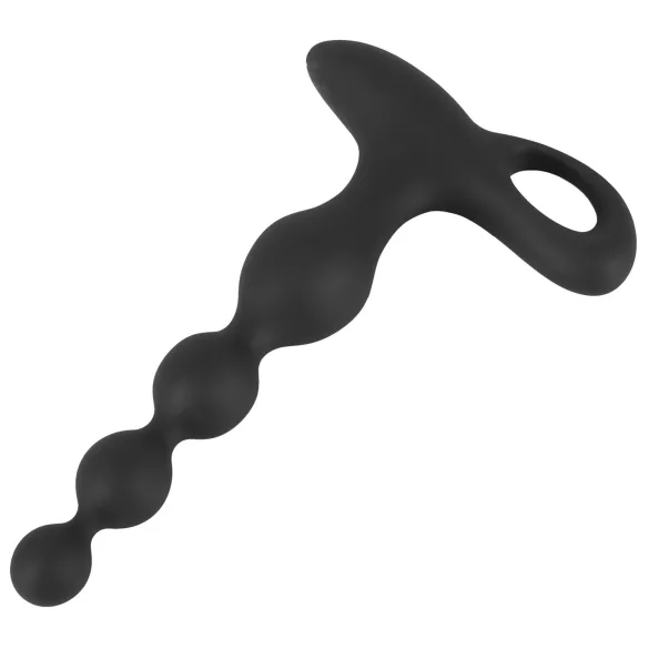 Black Velvets - analvibrator med perler - sort