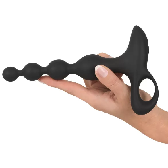 Black Velvets - analvibrator med perler - sort