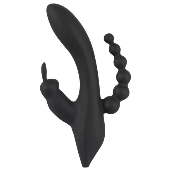 SMILE Triple - vibrator med 3 arme - genopladelig, vandtæt - sort