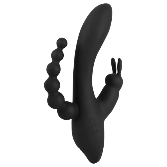 SMILE Triple - vibrator med 3 arme - genopladelig, vandtæt - sort