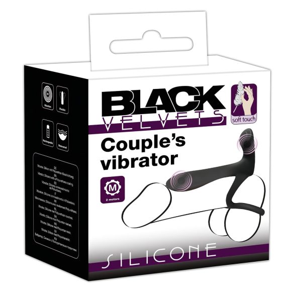 Black Velvets - vibrator og penisring - genopladelig 2i1 - sort