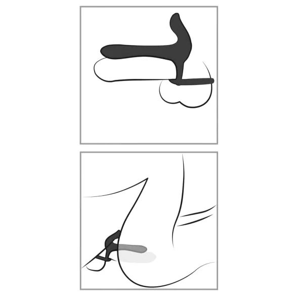 Black Velvets - vibrator og penisring - genopladelig 2i1 - sort