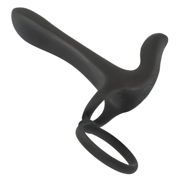 Black Velvets - vibrator og penisring - genopladelig 2i1 - sort