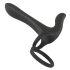 Black Velvets - vibrator og penisring - genopladelig 2i1 - sort