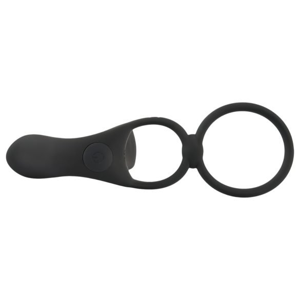 Black Velvets - vibrator og penisring - genopladelig 2i1 - sort